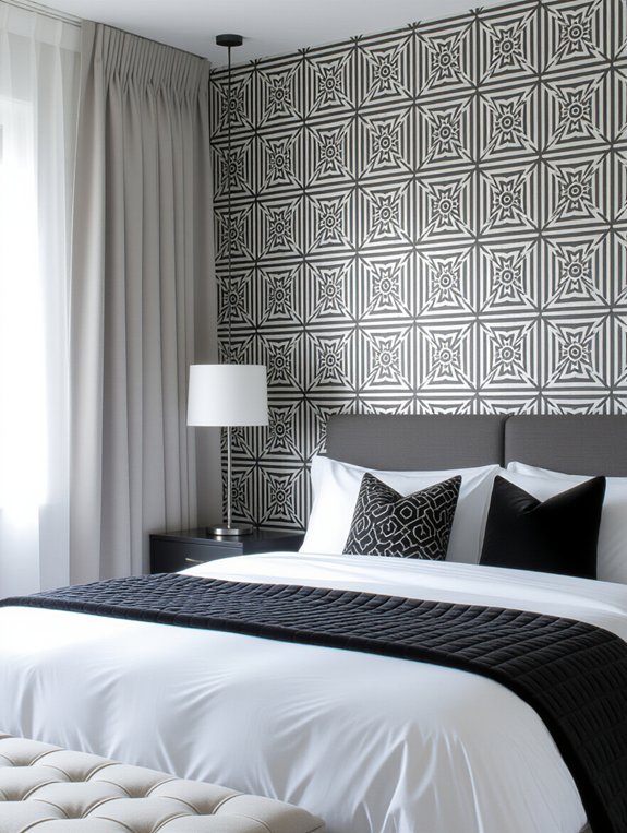 monochrome elegance in bedrooms