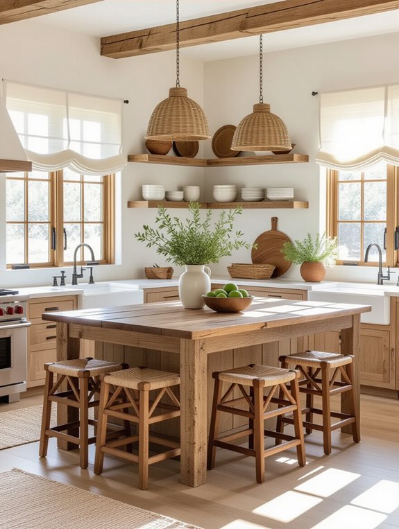 natural wood kitchen accents