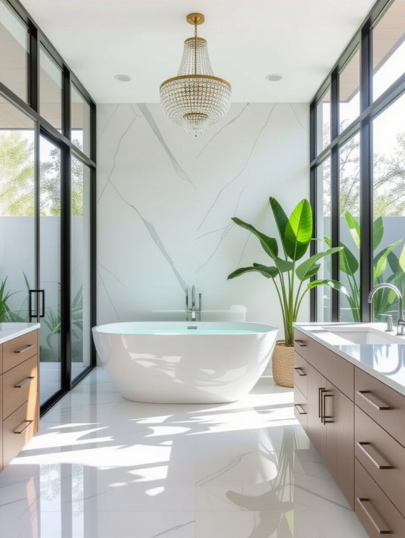 open concept bathroom retreat