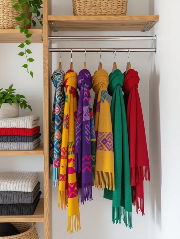 organize scarves with tension