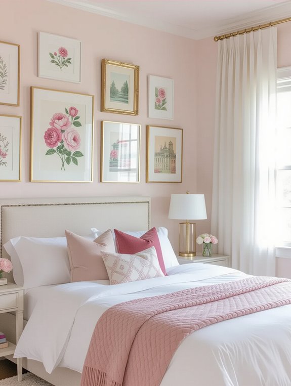 personalized pink gallery wall