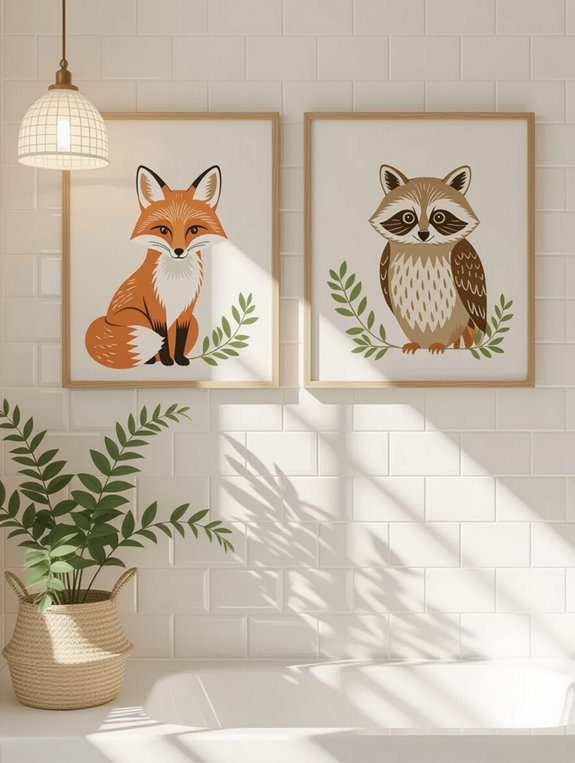 playful animal bathroom decor