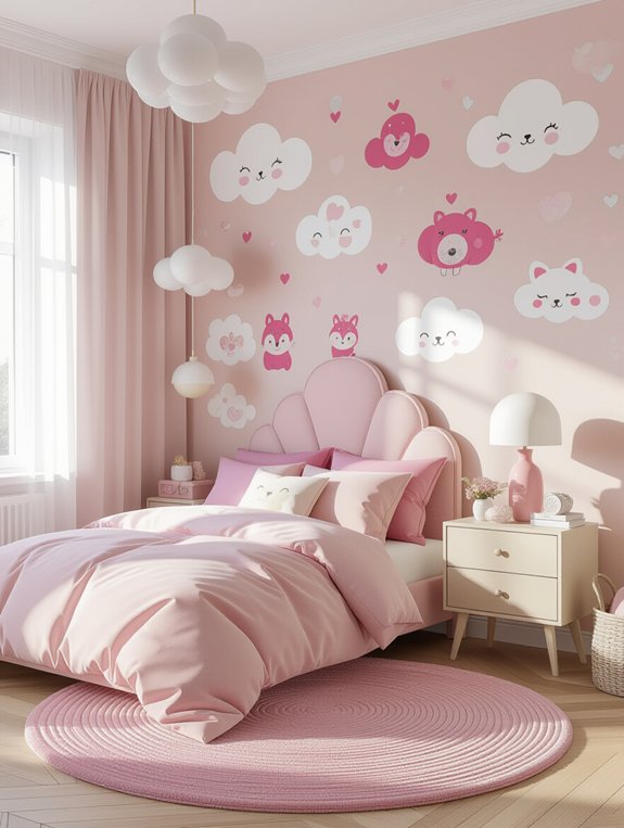 playful pink wall decals