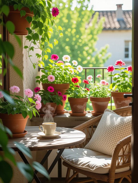 potted plants for balcony enhancement