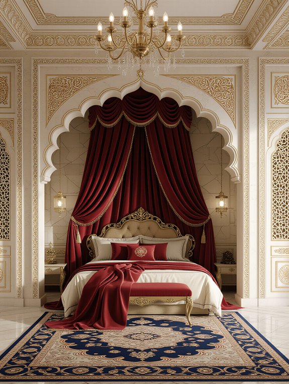 regal mughal inspired bedroom elegance