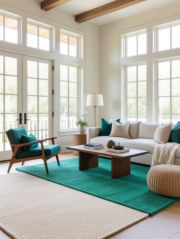 rugs define living areas