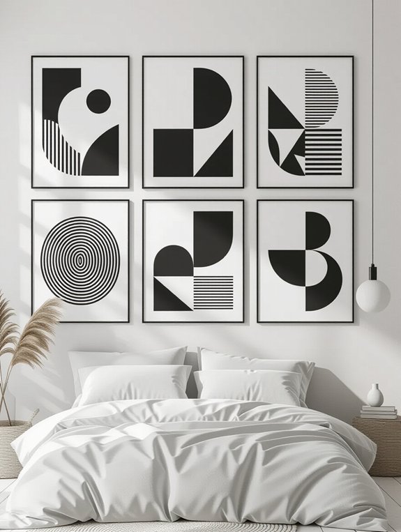 serene minimalist black prints