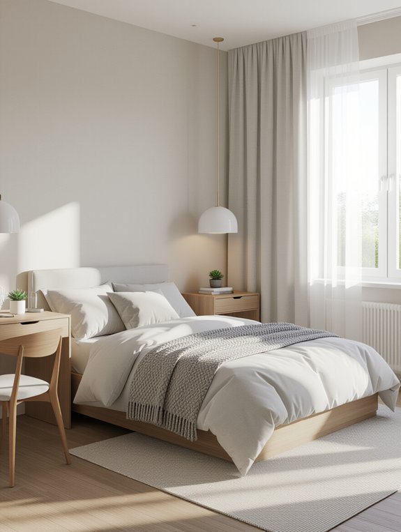 serene minimalist dorm style