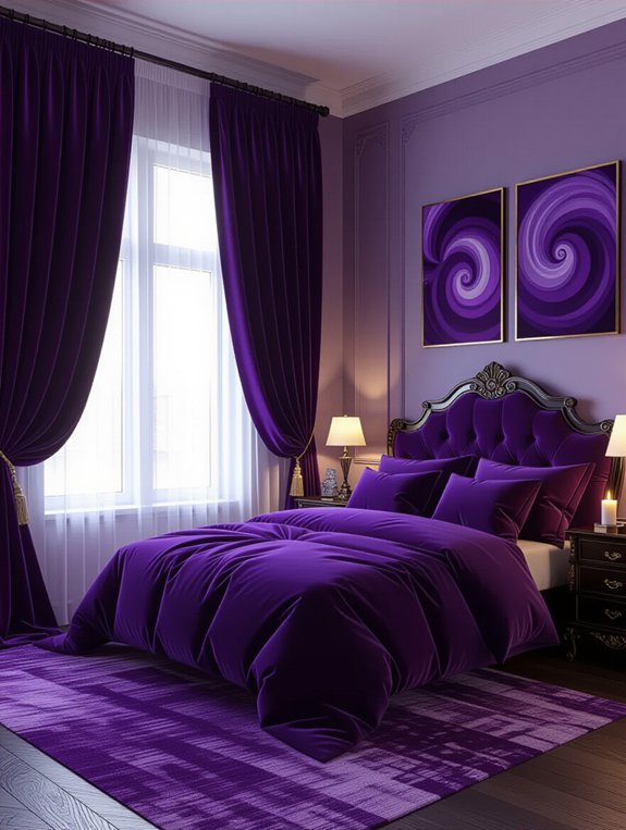 serene purple bedroom escape