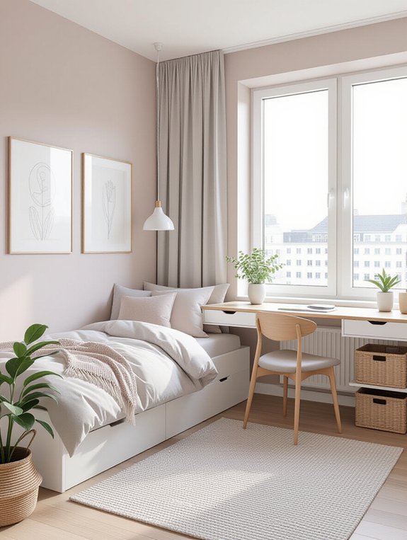 serene scandinavian dorm decor