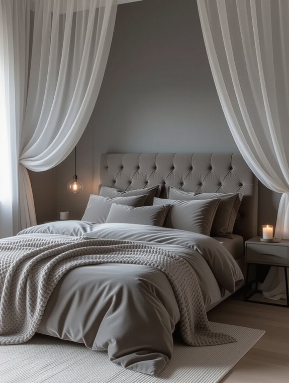 slate gray bedroom elegance