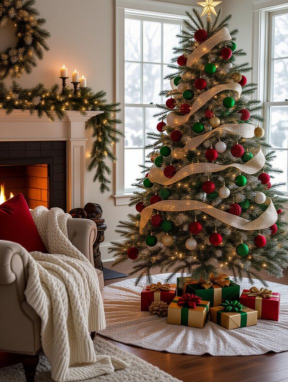 sparkling holiday tree skirts