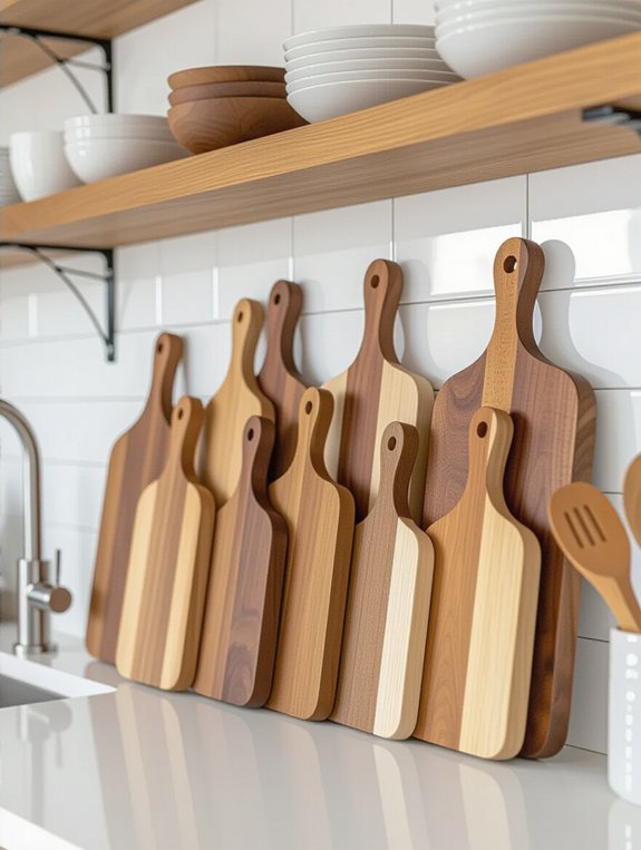 store cutting boards upright