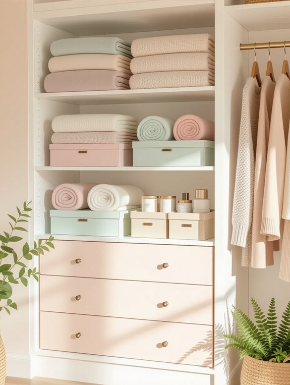 streamline closet drawer organization