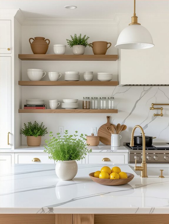stylish accessible open shelving