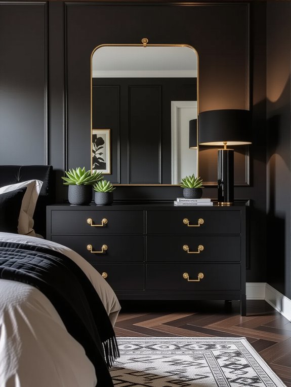 stylish black dresser elegance