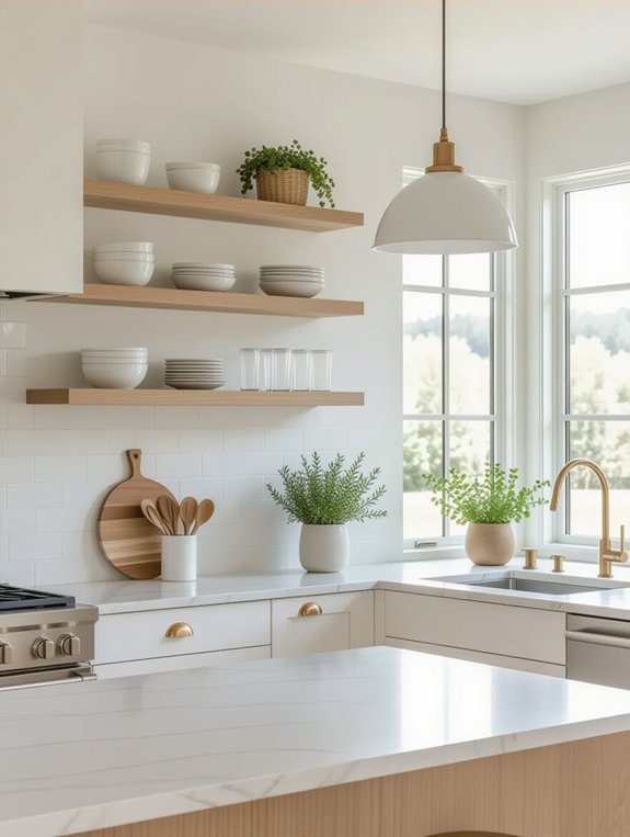 stylish functional floating shelves