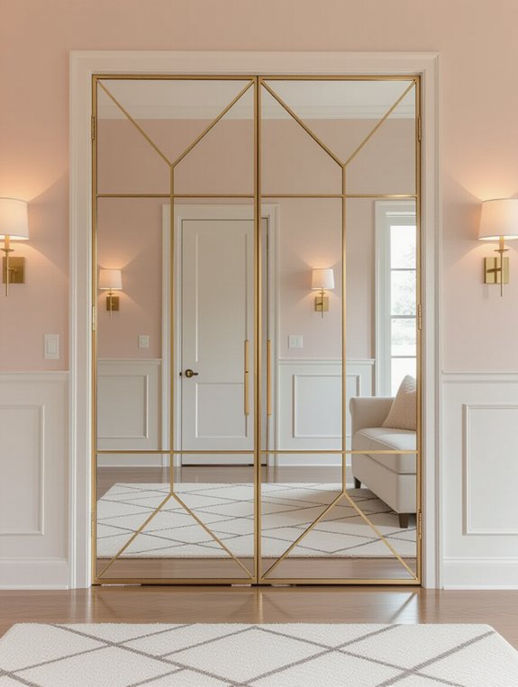 stylish functional mirror doors