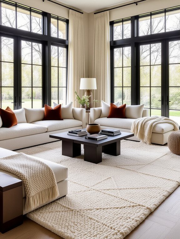 stylish layered rug spaces