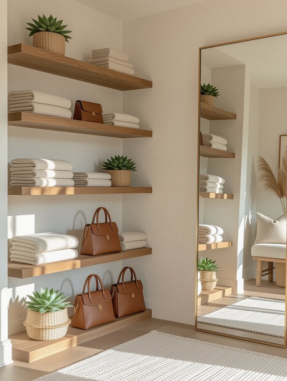 stylish open shelving organization