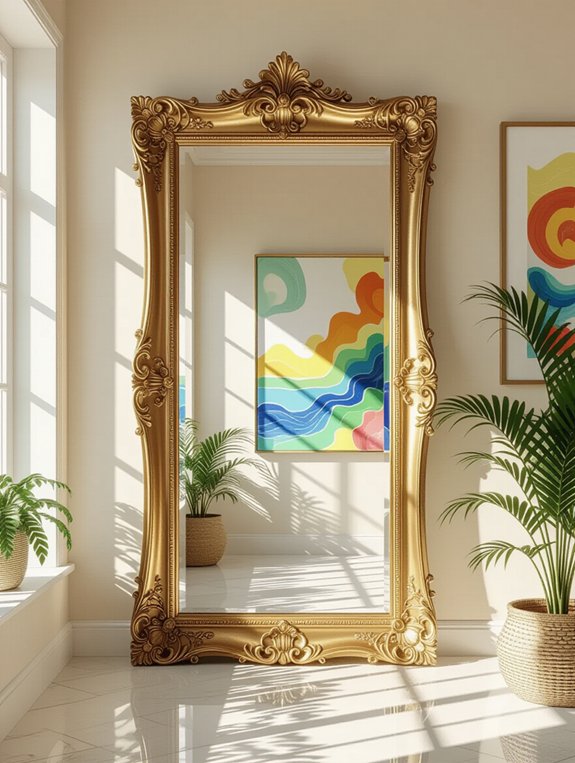 stylish oversized mirror art