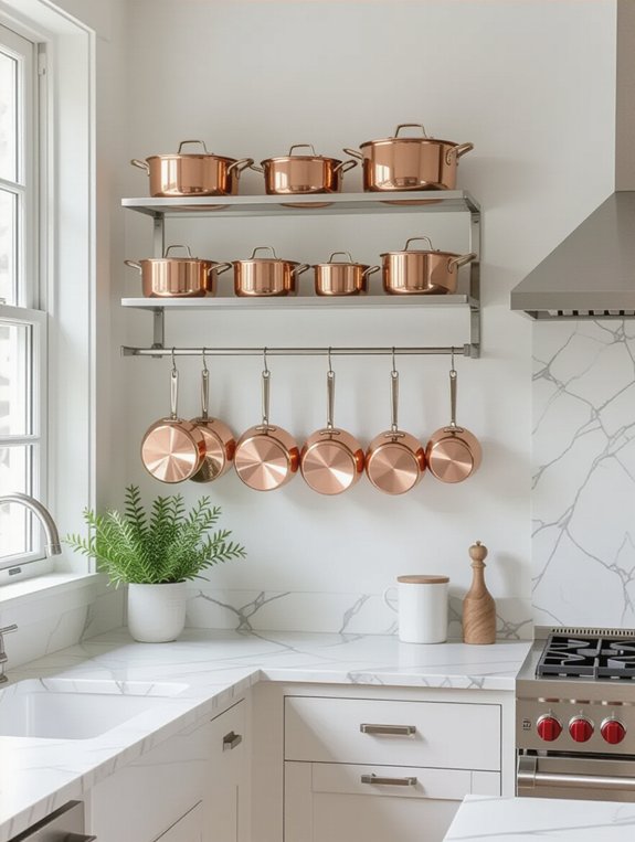 stylish wall mounted pot rack