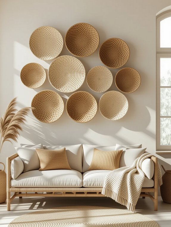 stylish woven wall baskets