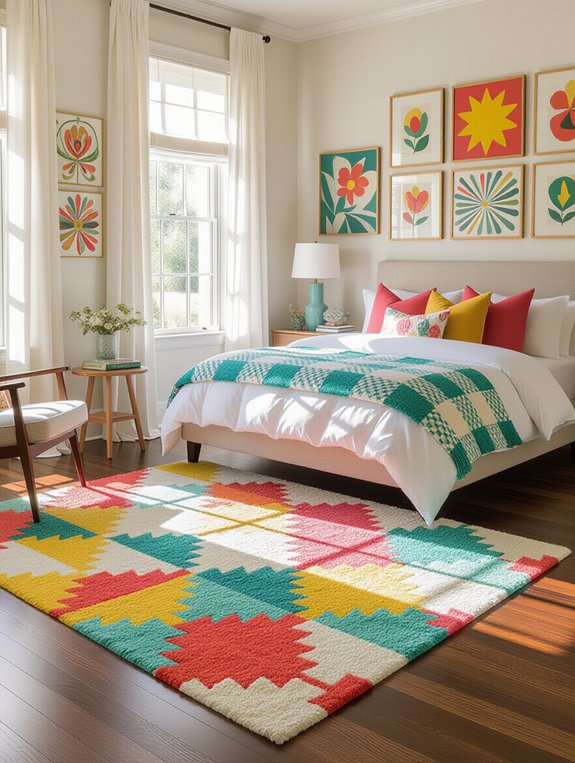 transform bedroom with rugs