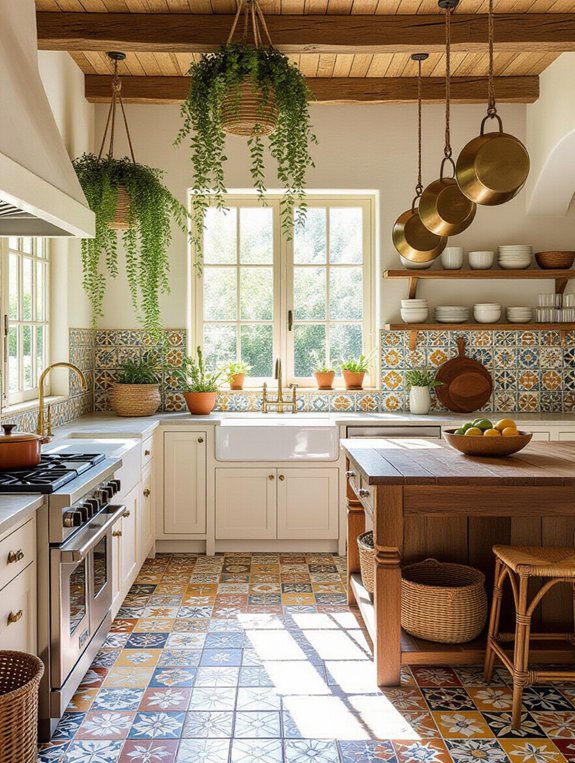 vibrant artistic mosaic flooring