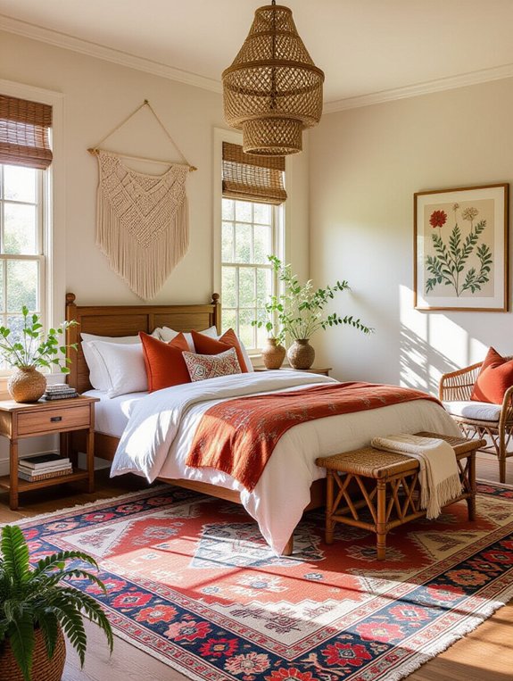 vibrant bohemian guest room