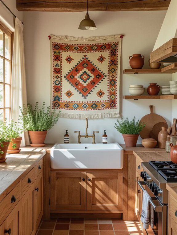 vibrant boho kitchen decor
