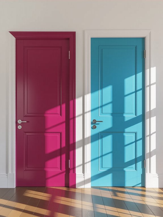 vibrant doors create warmth