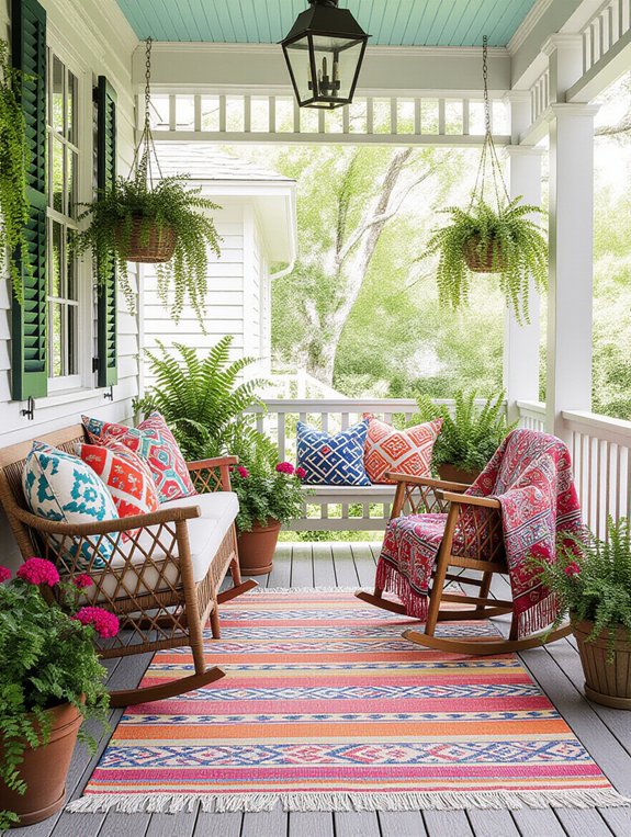 vibrant eclectic porch design