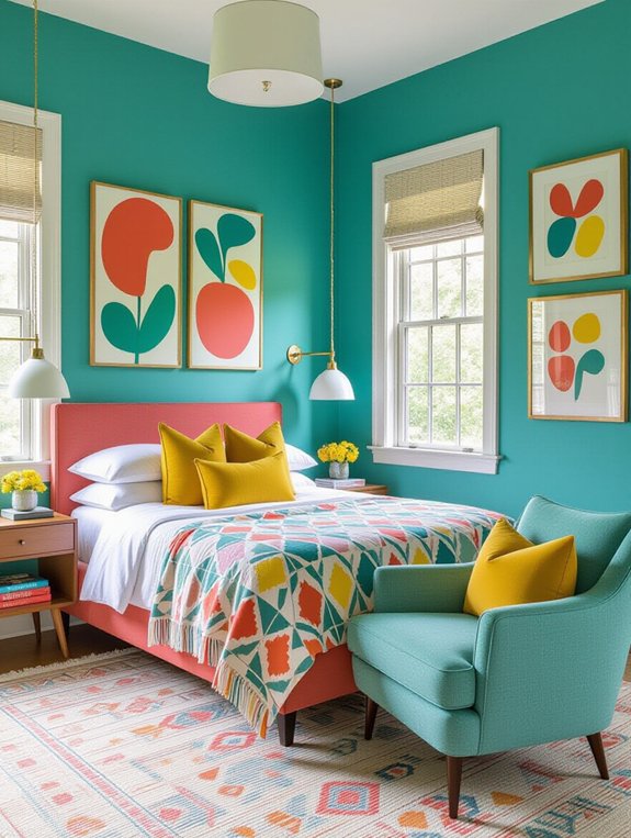 vibrant guest room design