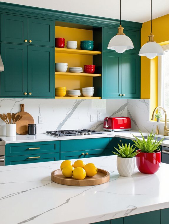 vibrant kitchen color accents