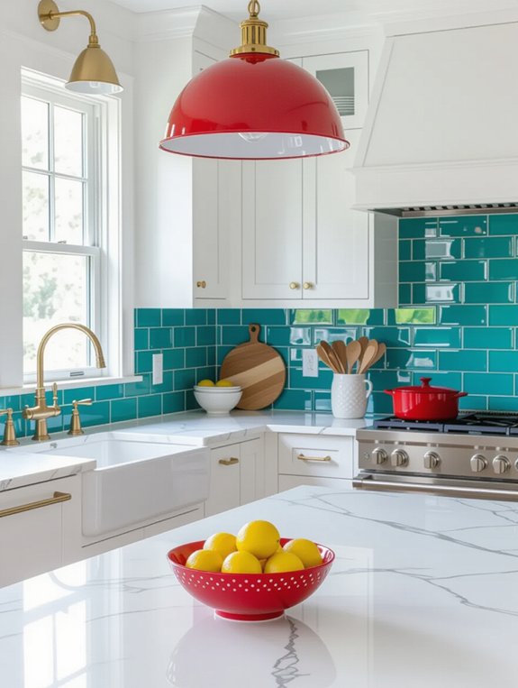 vibrant kitchen design accents