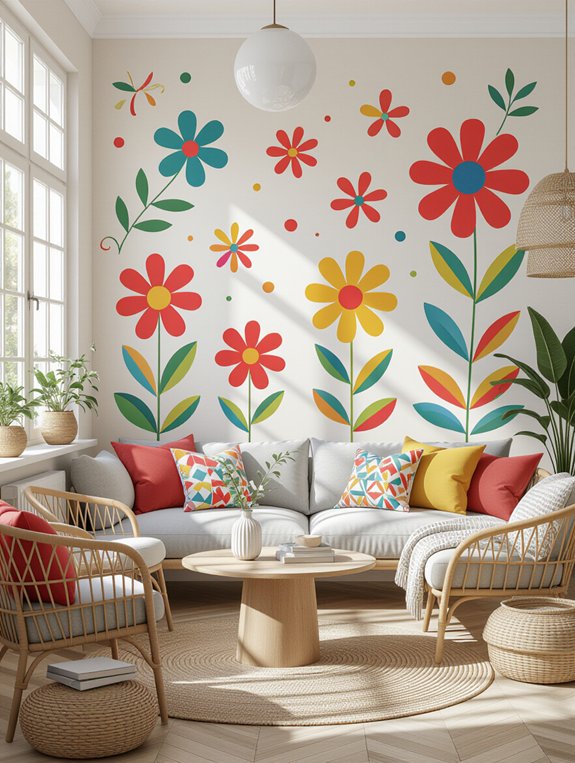 vibrant removable wall decor