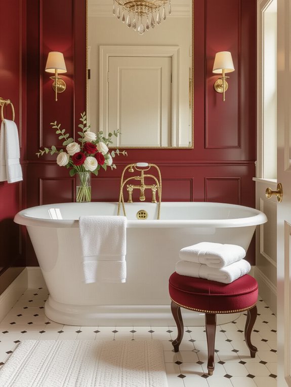 bold burgundy and cream elegance