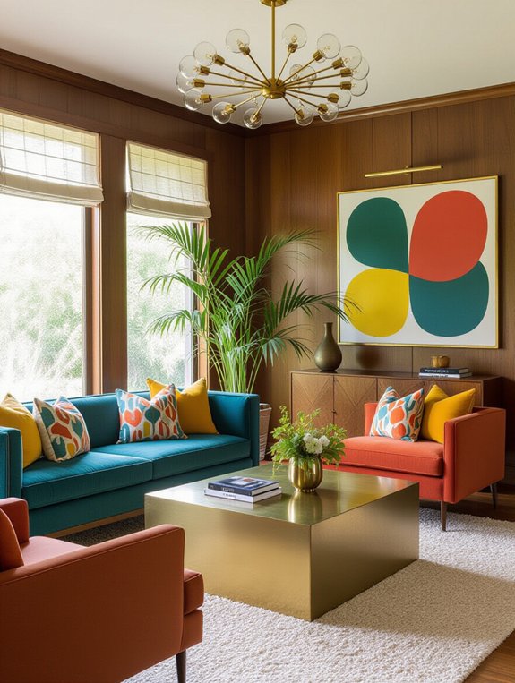bold color accents energize space