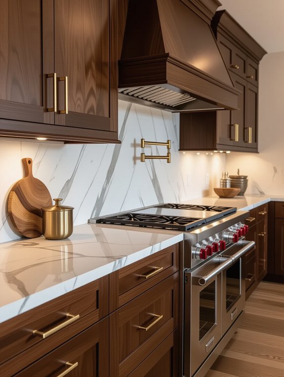 bold hardware enhances cabinetry