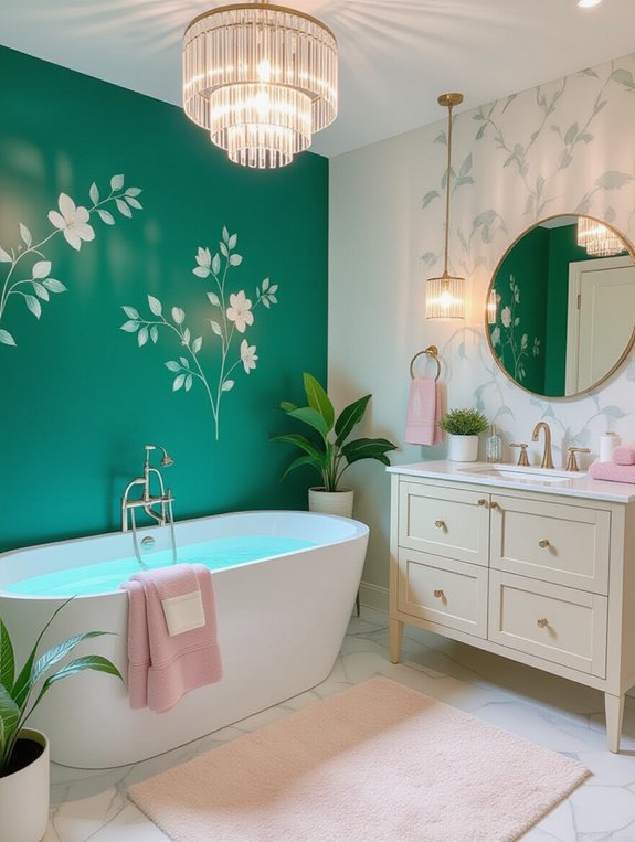 bold vibrant bathroom transformation