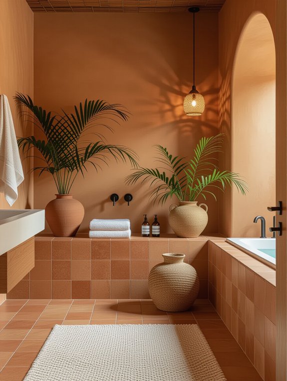 chic terracotta bathroom accessories