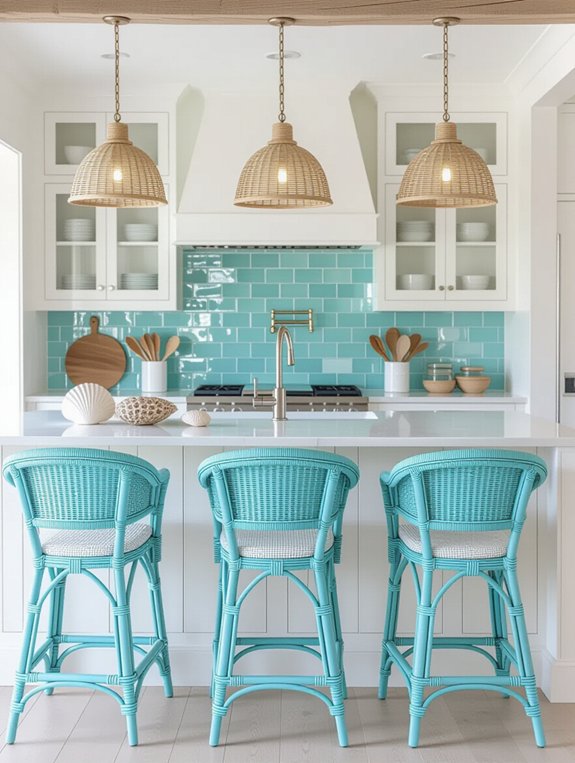 coastal beach inspired kitchen bar