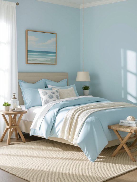 coastal inspired light blue accents