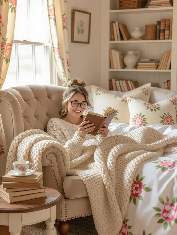 cozy literary bedroom vibe
