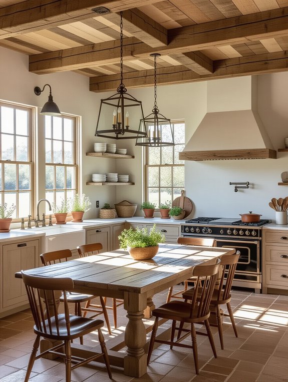 cozy rustic farmhouse kitchen