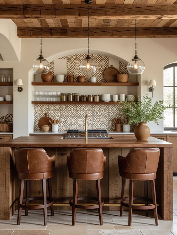 cozy rustic wood bar