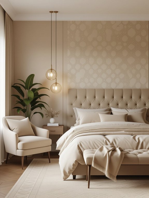 cozy tan tones bedroom