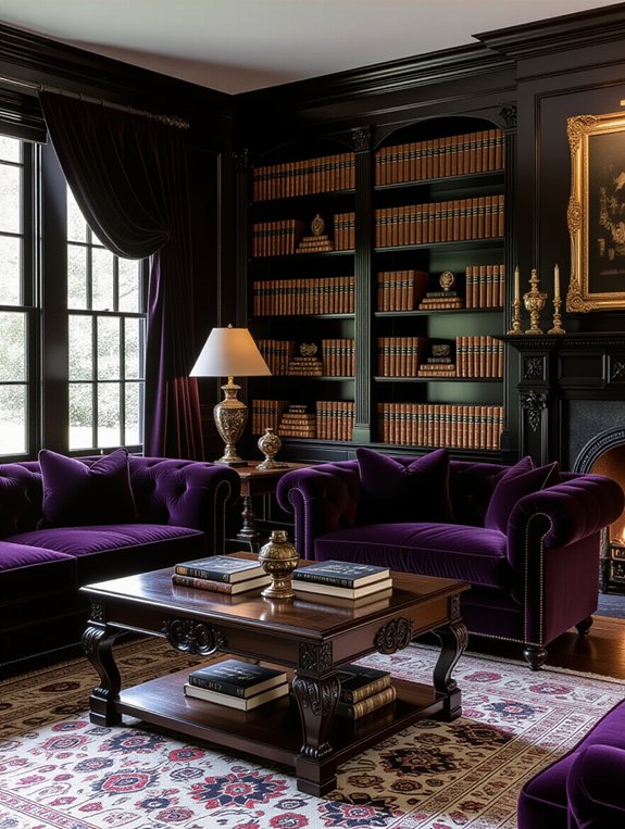 dark academia living room