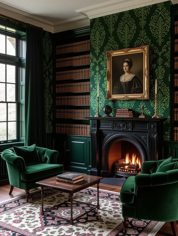 dark wallpaper statement wall